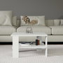 Hanah Home Duama - Mesa de centro blanca